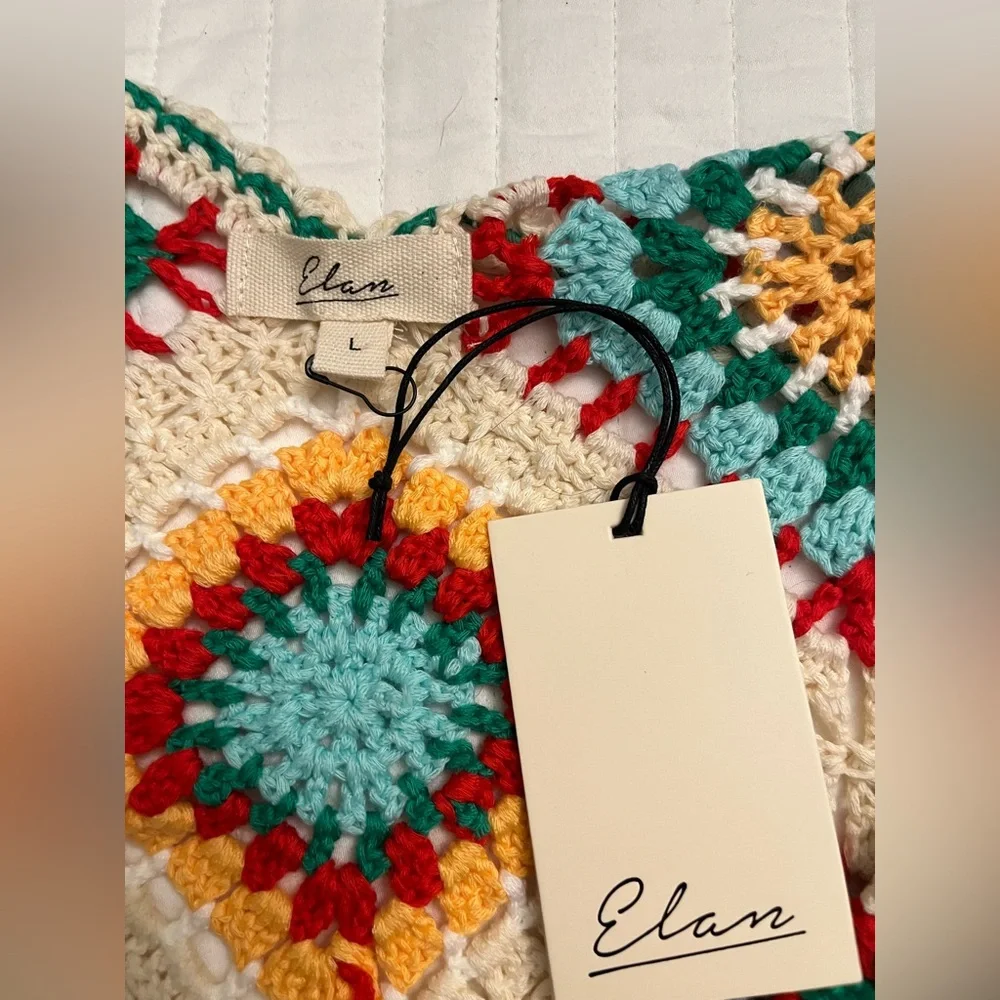 Elan Multicolor Crochet Maxi Dress NWOT - Picture 6 of 9